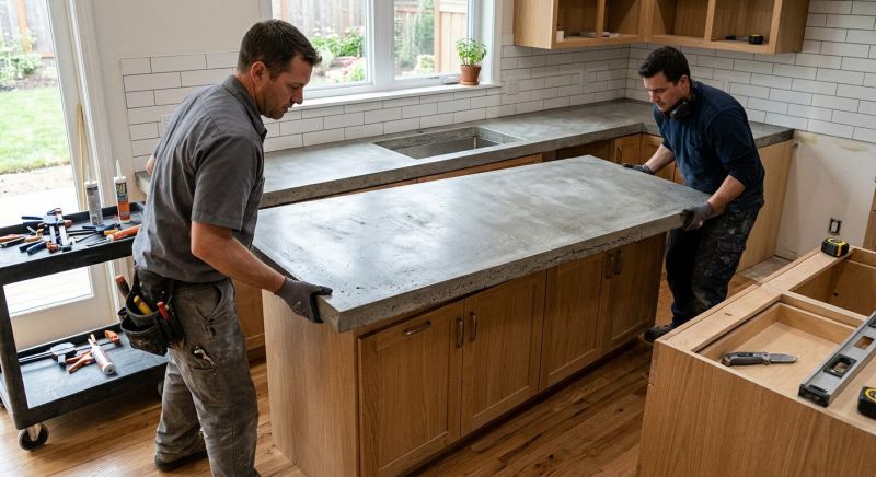 Cement Counter Installation in Sonoma County, CA